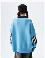 MEDM Patchwork Striped Elbow Knit Sweater