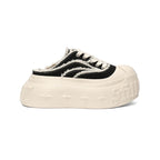 1807 INF-008 Gothic Lace Up Canvas Chunky Half Sneakers