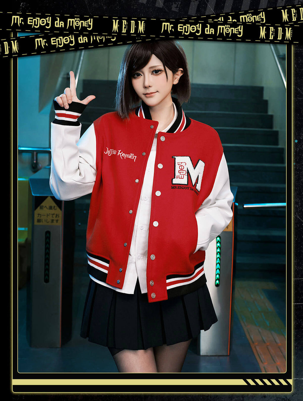 MEDM × Jujutsu Kaisen Character Patch Varsity Jacket