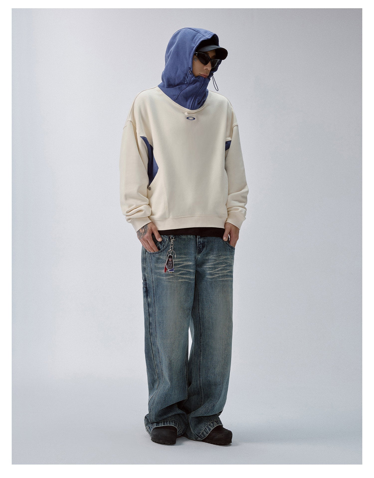 F2CE Color Block Hood with Zip Hoodie