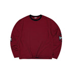 RUSURE Striped Cross Logo Print Long Sleeve Tee