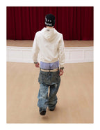 KARMANISTIC Rhinestone Embellished Slogan Print Hoodie