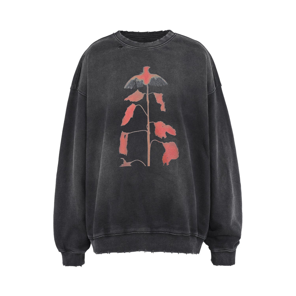 UNDERWATER Wormhole Destruction Alive Printed Faded Sweatshirt