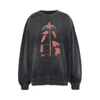 UNDERWATER Wormhole Destruction Alive Printed Faded Sweatshirt