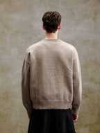 YADcrew Cable Rib V Neck Embroidered Knit Cardigan