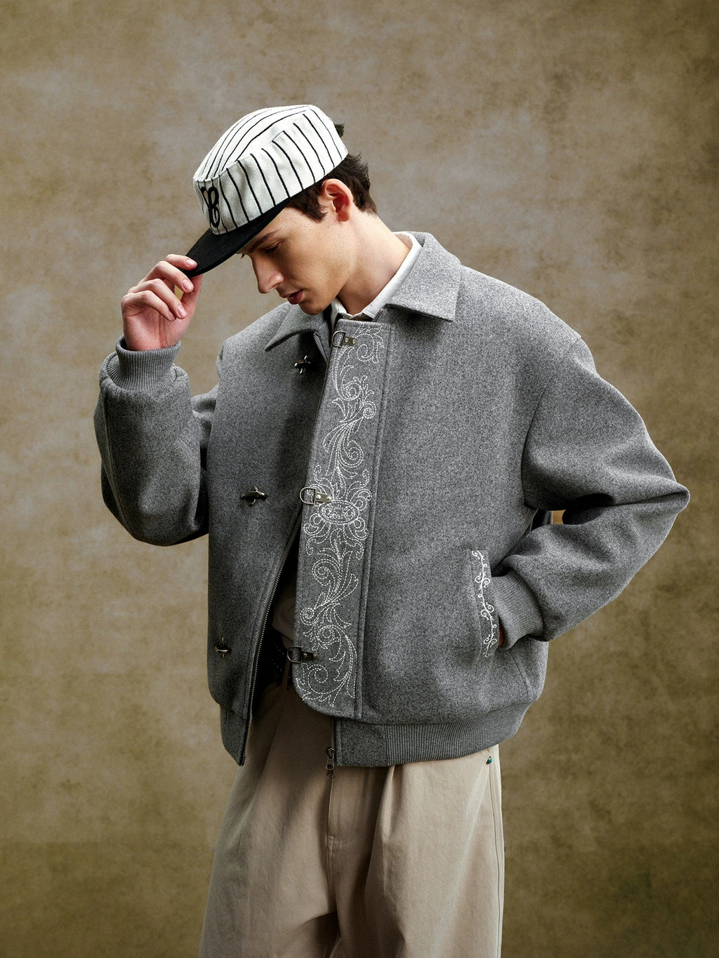YADcrew Embroidered Quilted Jacket