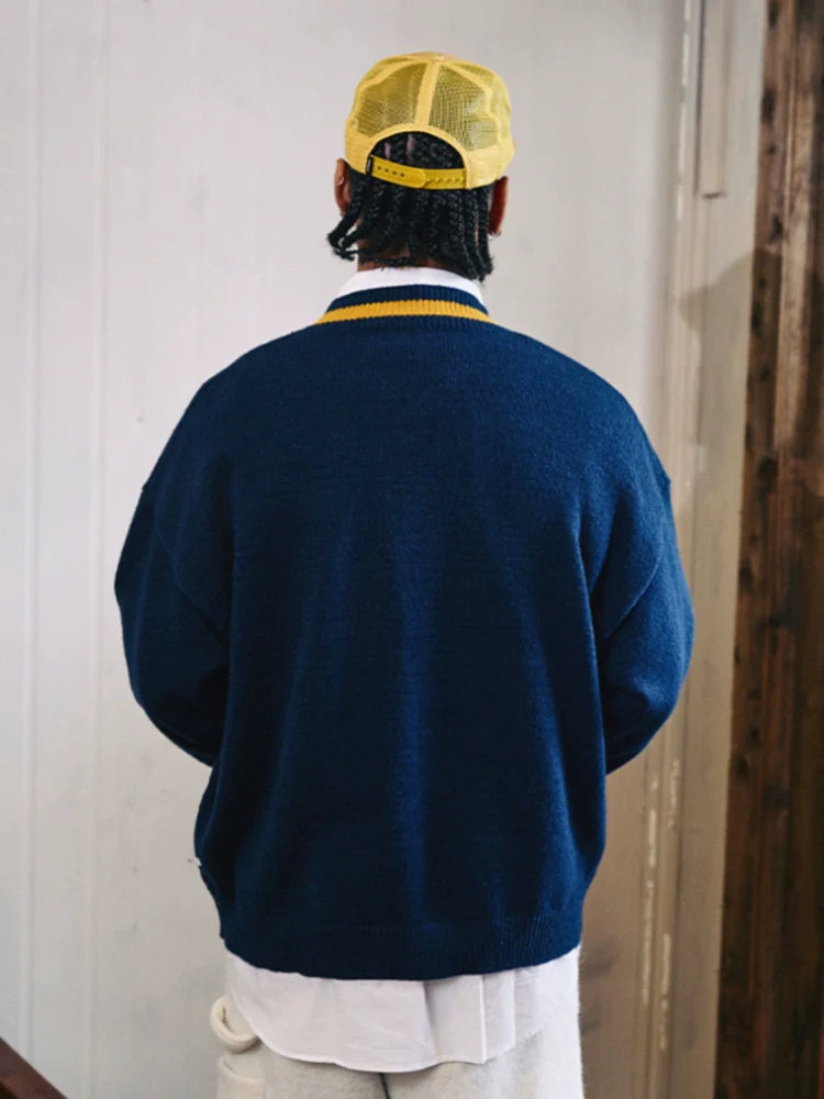 Remedy Embroidered V Neck Knit Sweater
