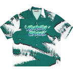 Harsh and Cruel Brush Print Graffiti Font Cuban Shirt