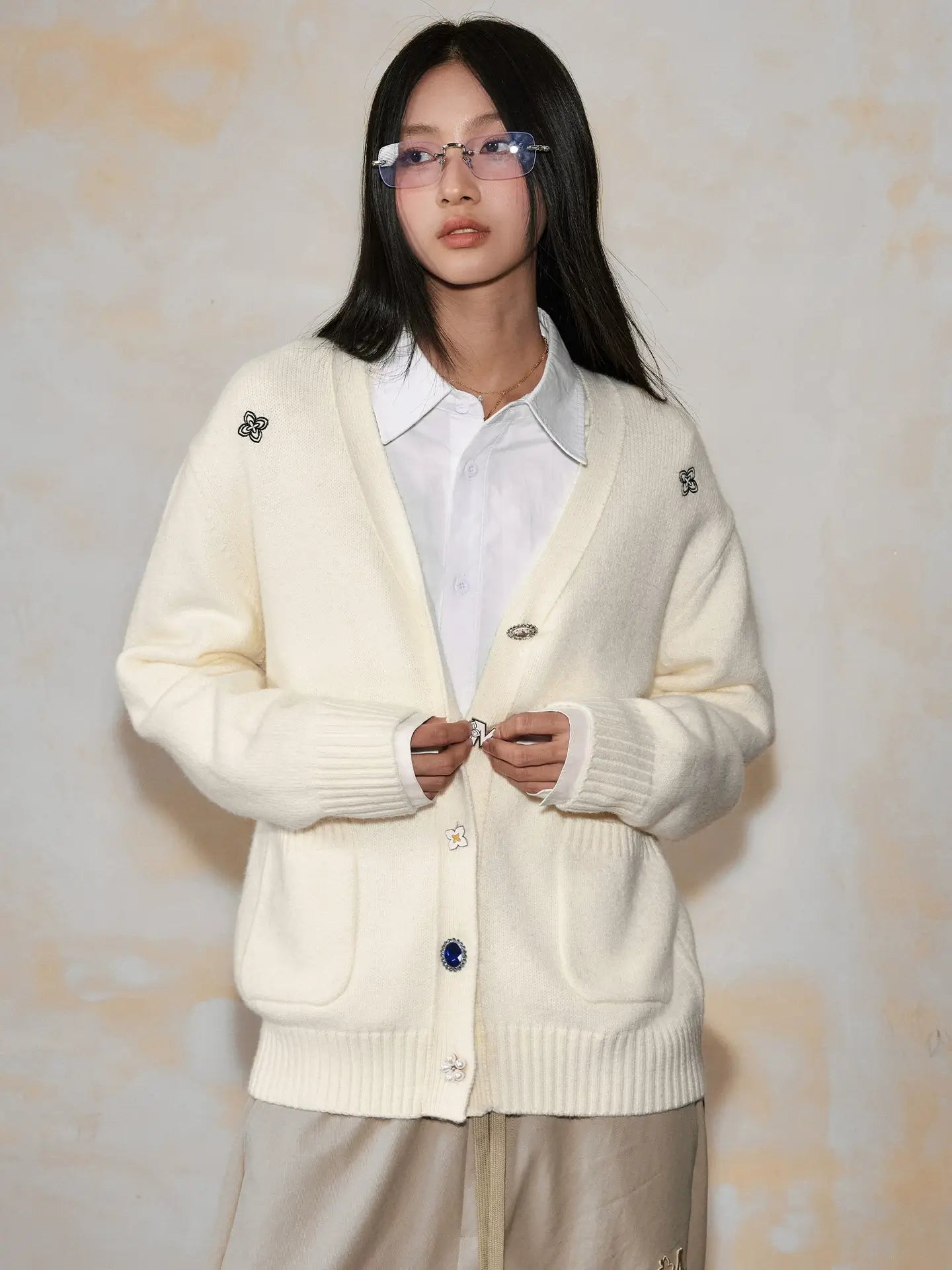 MEDM Multi Button Knit Cardigan