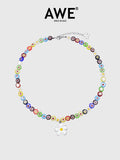 AWE Sunflower Daisy Large Beaded Necklace