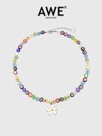 AWE Sunflower Daisy Large Beaded Necklace