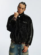 MEDM Ethnic Trim Belted Sherpa Jacket