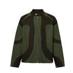 F2CE Deconstructed Stitching Contrast Color Rider Jacket