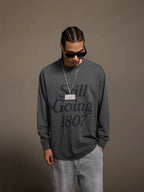 1807 STILLGOING Crackle Print Long Sleeve Tee