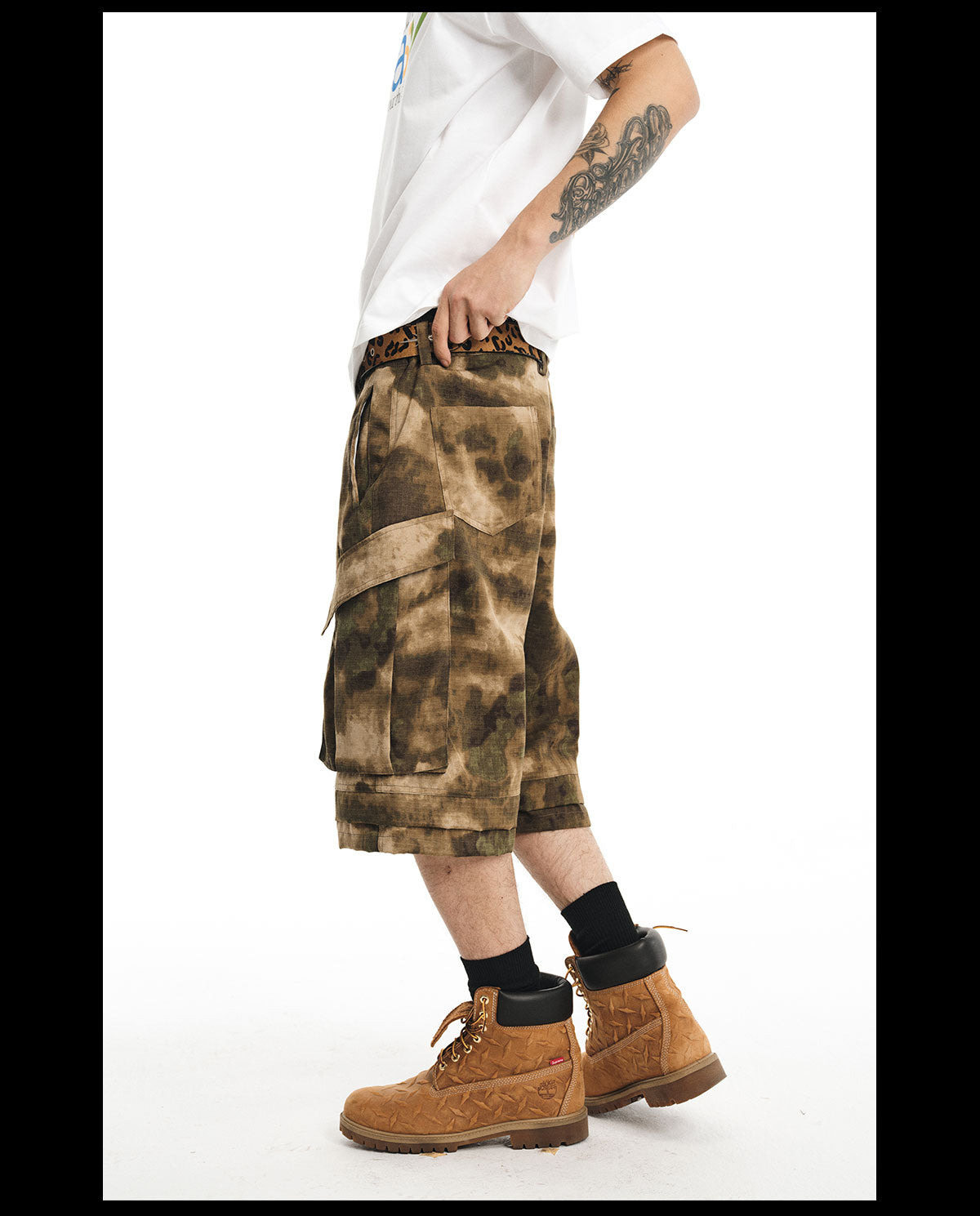 NOVACAM Camouflage Multi-Pocket Baggy Cargo Shorts