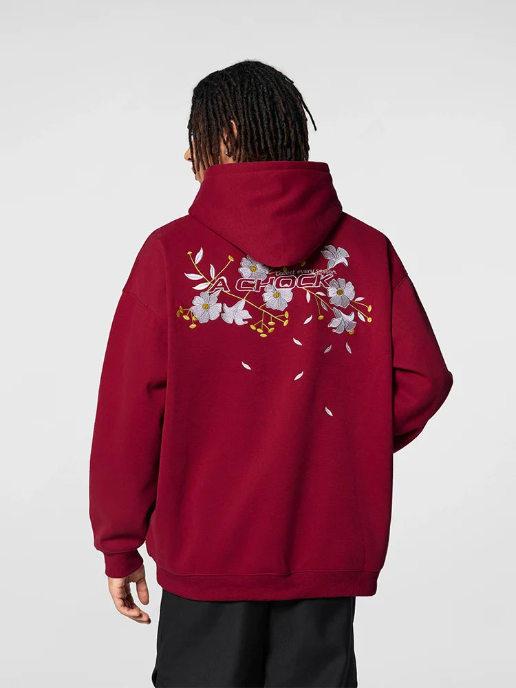 Achock Flower Logo Embroidered Hoodie