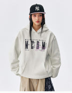 MEDM Logo Print and Embroidered Lettering Hoodie