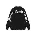 Harsh and Cruel Gothic Logo Printed Knit Sweater Cardigan