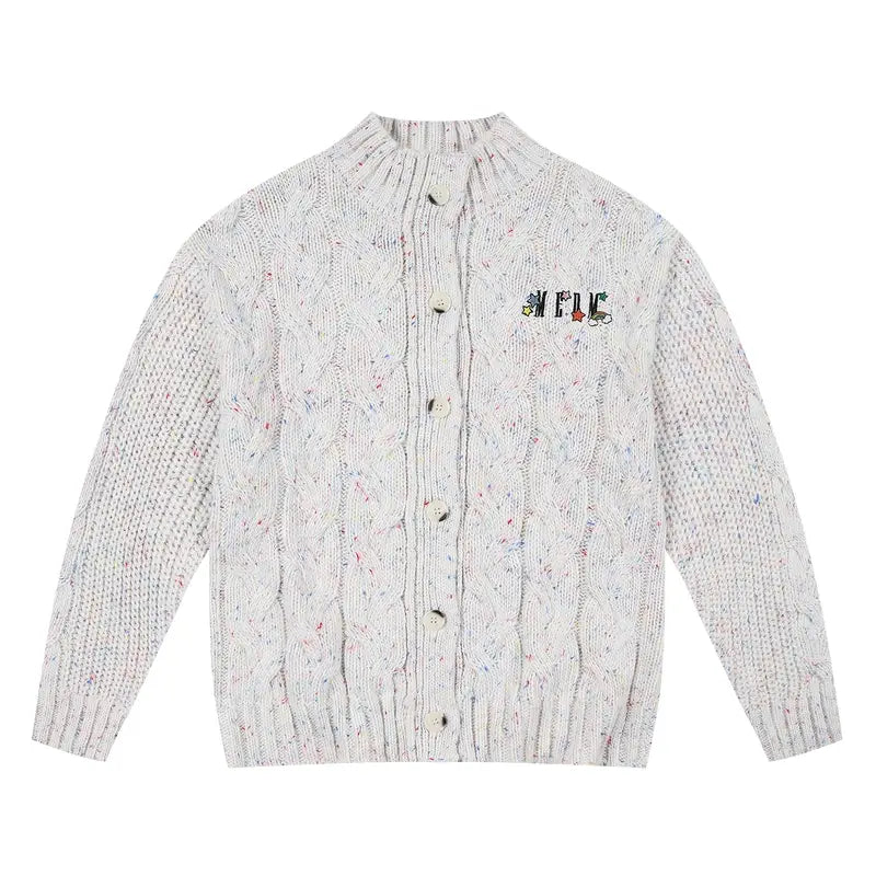 MEDM Speckled Cable Knit Cardigan