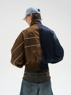 BLIND NO PLAN Color Clash Short Track Jacket