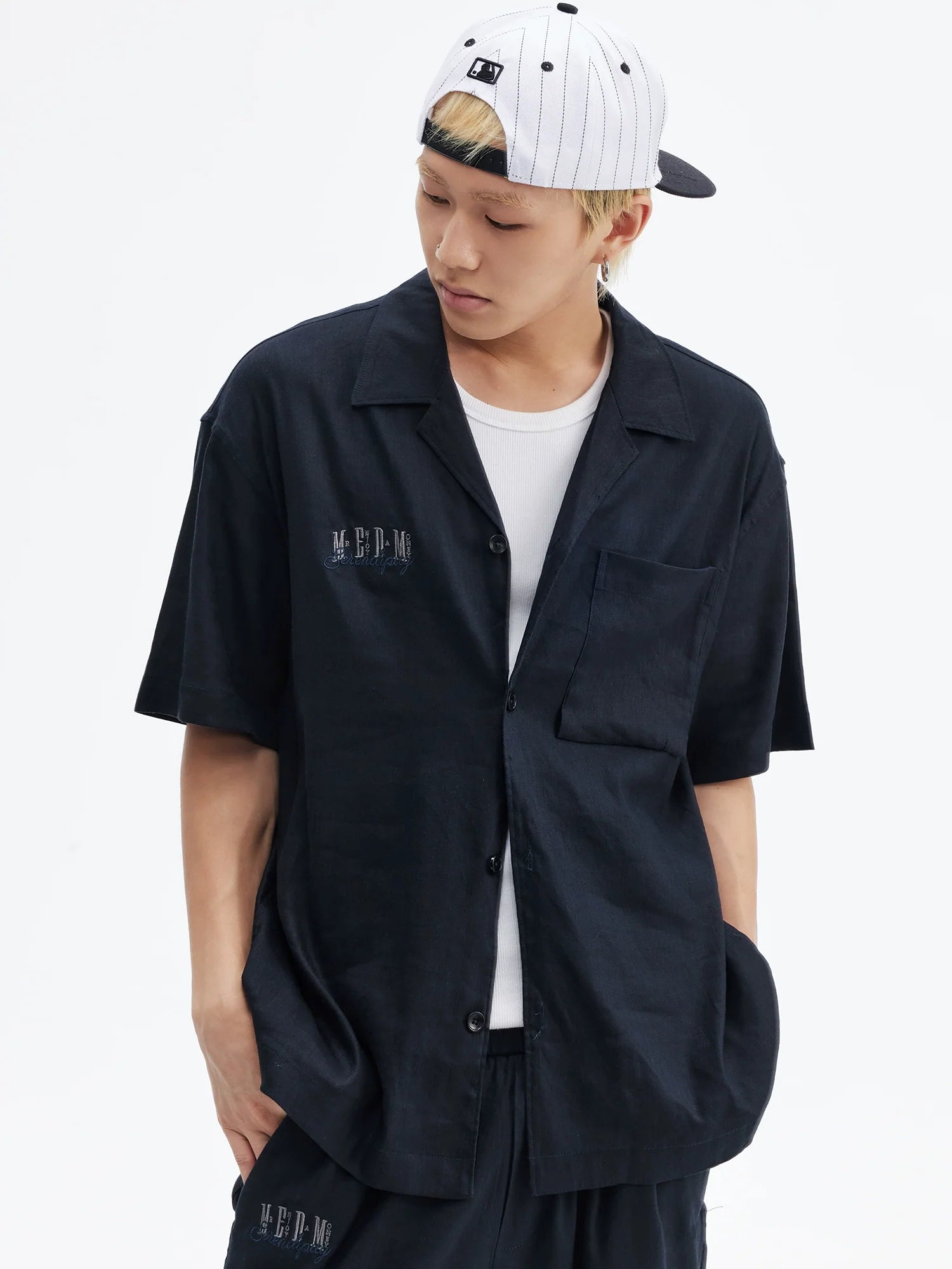 MEDM Linen Cuban Collar Shirt