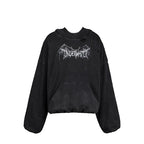 UNDERWATER Dust Black Deconstructed Destruction Hoodie