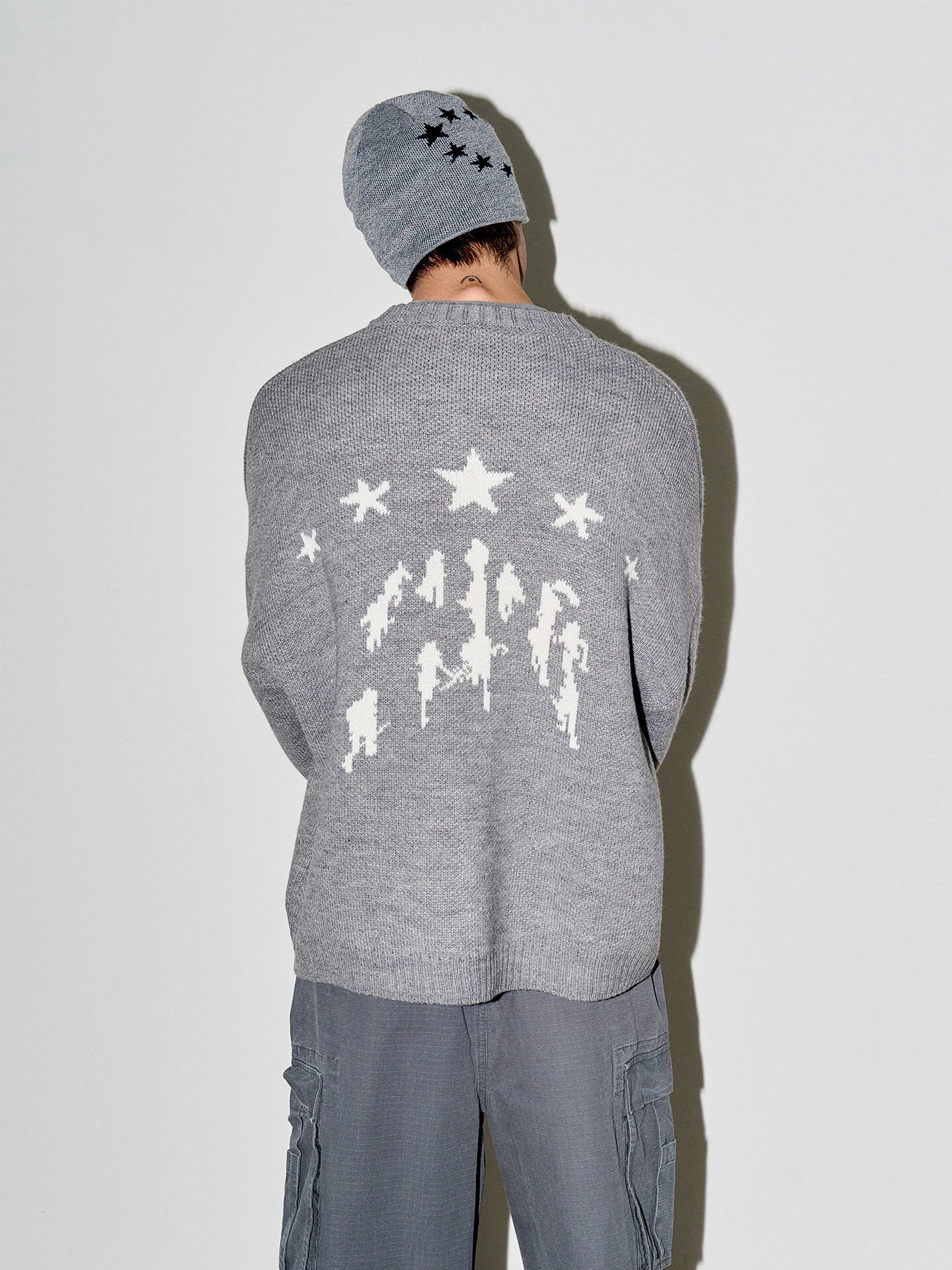 LIBERAFIT Star Jacquard Button Front Cowichan Cardigan