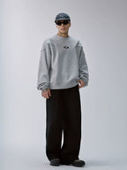 F2CE Pleated Splicing Embroidered Logo Sweatshirt
