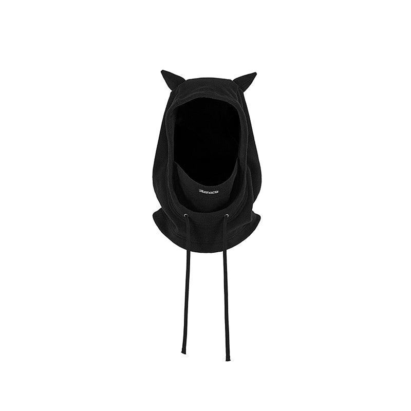 UNDERWATER Logo Embroidered Devil Horn Balaclava Hat