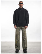 F3F Select Irregular Slant Button Knit Cardigan