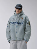 F2CE Racing Embroidered Vintage Washed Denim Jacket
