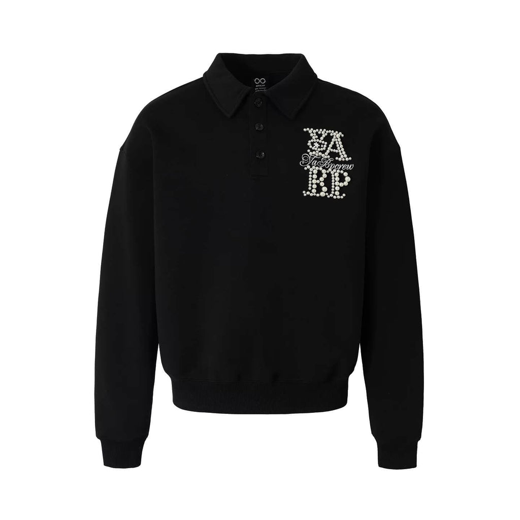 YADcrew x BIPOLAR Pearl Embellished Air Layer Polo Shirt