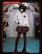 MEDM x EVA NEVER END Character Print Detachable Velcro Patch Zip Up Hoodie