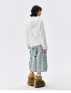 MEDM Mohair Hooded Zip Up Jacket