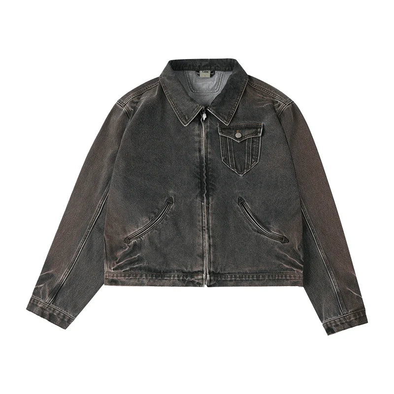 Labt Flower Wash Western Denim Jacket