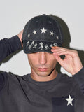 LIBERAFIT Star Embroidered and Printed Denim Baseball Cap