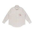EMPTY REFERENCE Blue White Tweed Long Sleeve Shirt