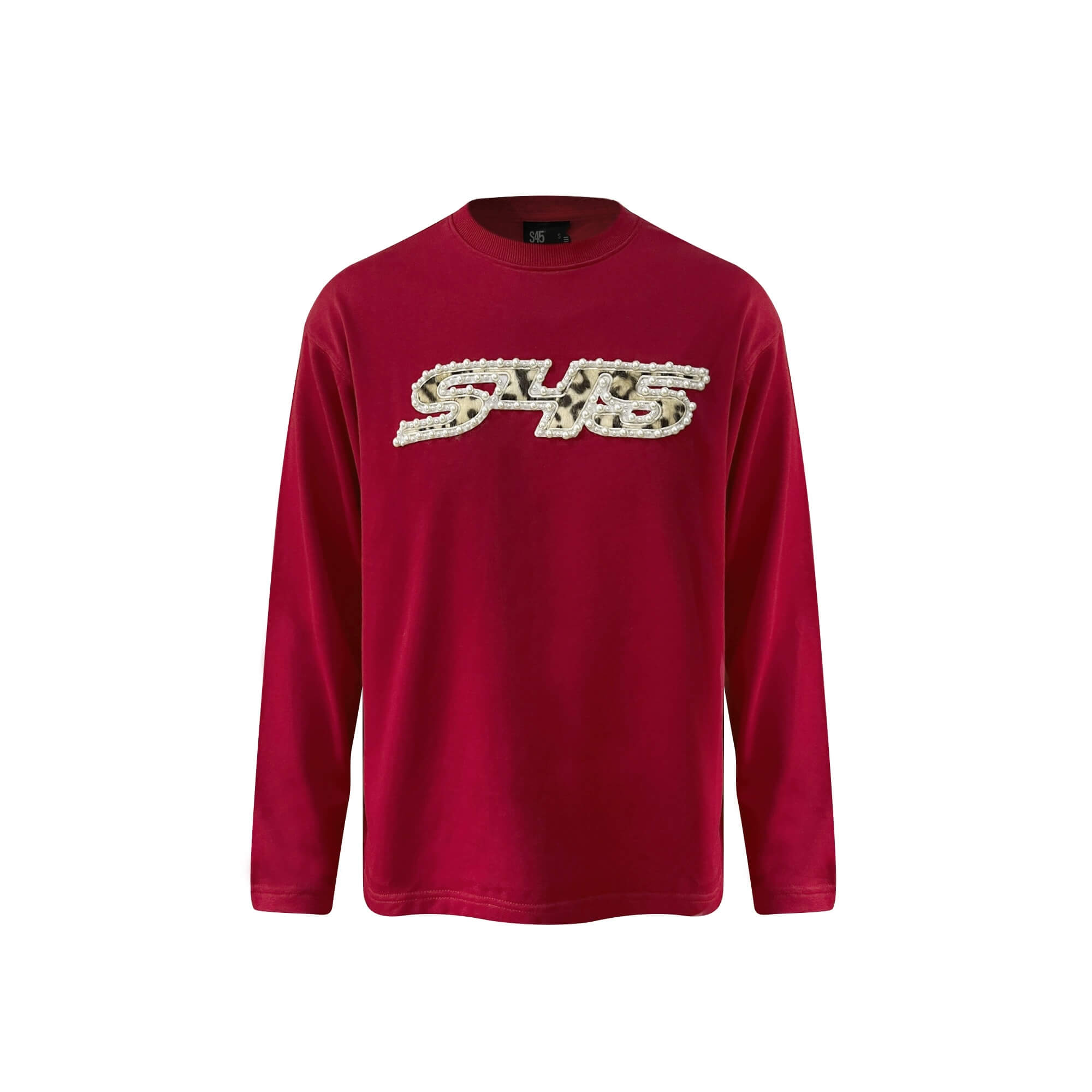 S45 Leopard Patch Pearl Logo Long Sleeve Tee