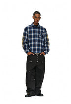 ANTIDOTE Embroidered Flannel Plaid Long Sleeve Shirt