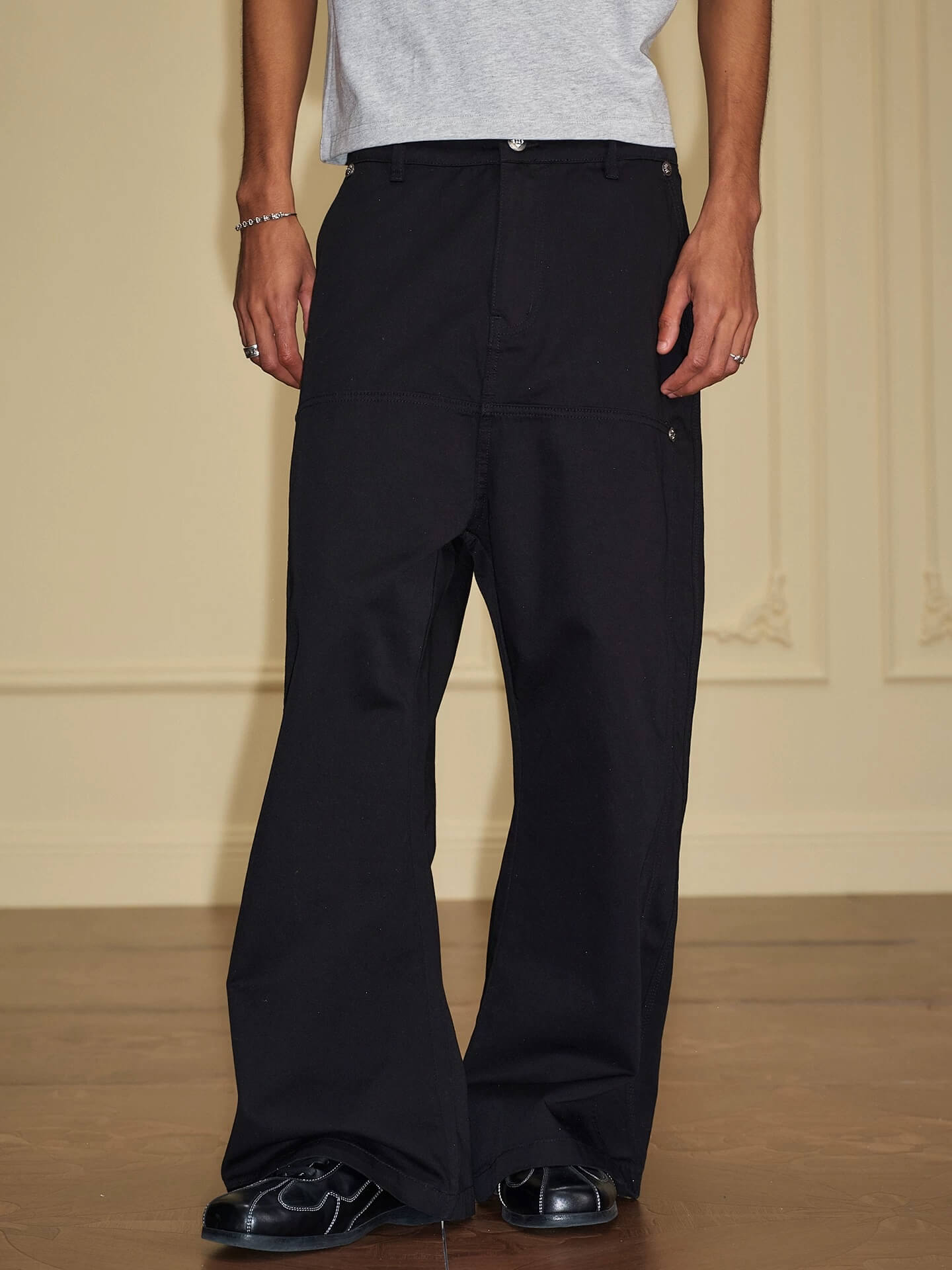 YADcrew Deconstructed Drop Crotch Loose Fit Wide Leg Work Pants