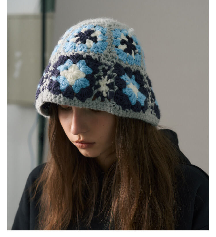 S45 Floral Knit Bucket Hat