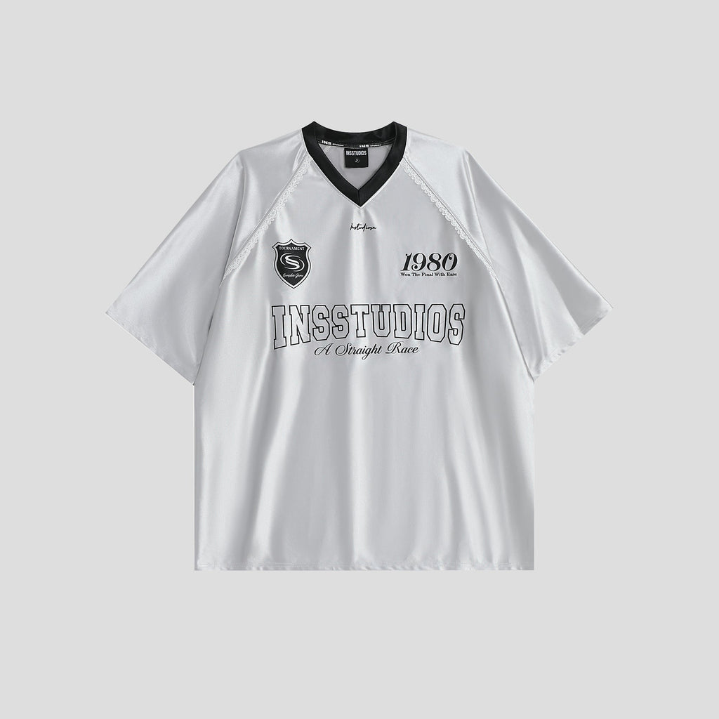 INSstudios Lace Letters Logo Soccer Jersey
