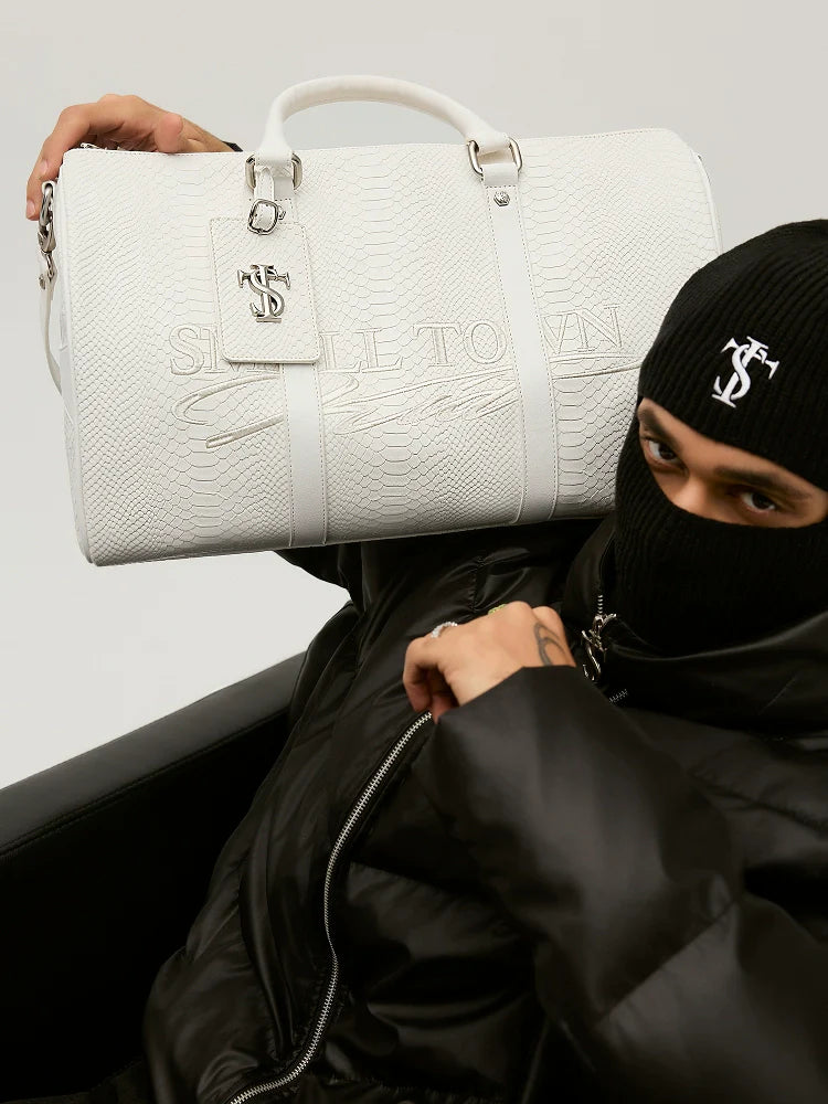 Small Town Kid Snake Pattern Leather Weekender Bag