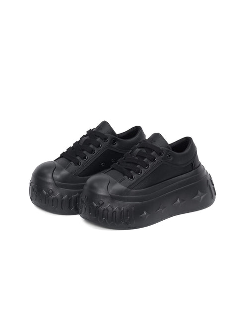 1807 INF-008 Gothic Lace Up PU Leather Chunky Sneakers