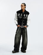 MEDM Pearl Logo Color Block Varsity Jacket