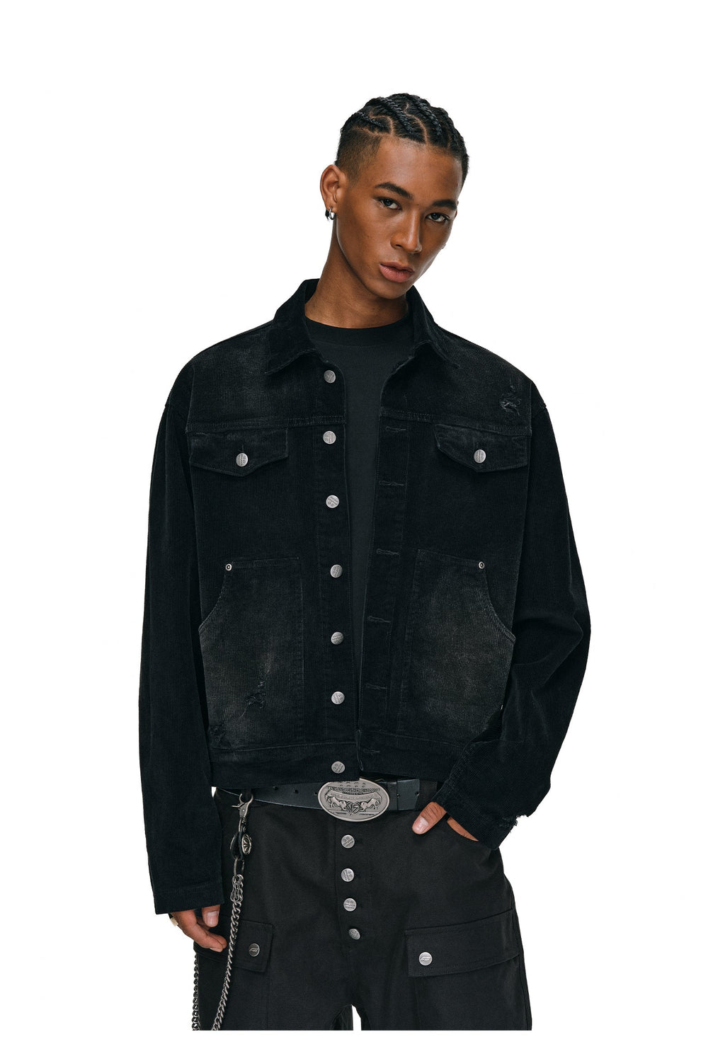 ANTIDOTE Distressed Washed Corduroy Work Jacket