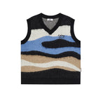 EMPTY REFERENCE Mohair Ripple Wool V-Neck Knit Vest
