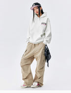 MEDM Basic One Point Embroidered Logo Oversized Hoodie