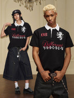 YADcrew Lion Crest Embroidered Polo Shirt