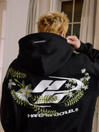 Harsh and Cruel Botanical Darts Logo Floral Embroidered Hoodie
